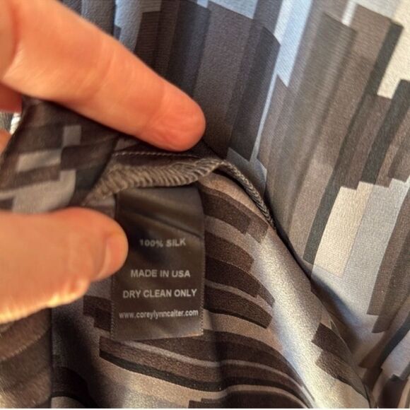 Corey Lynn Calter Anthropologie Geometric Silk Kimono Maxi Dress - Picture 8 of 8